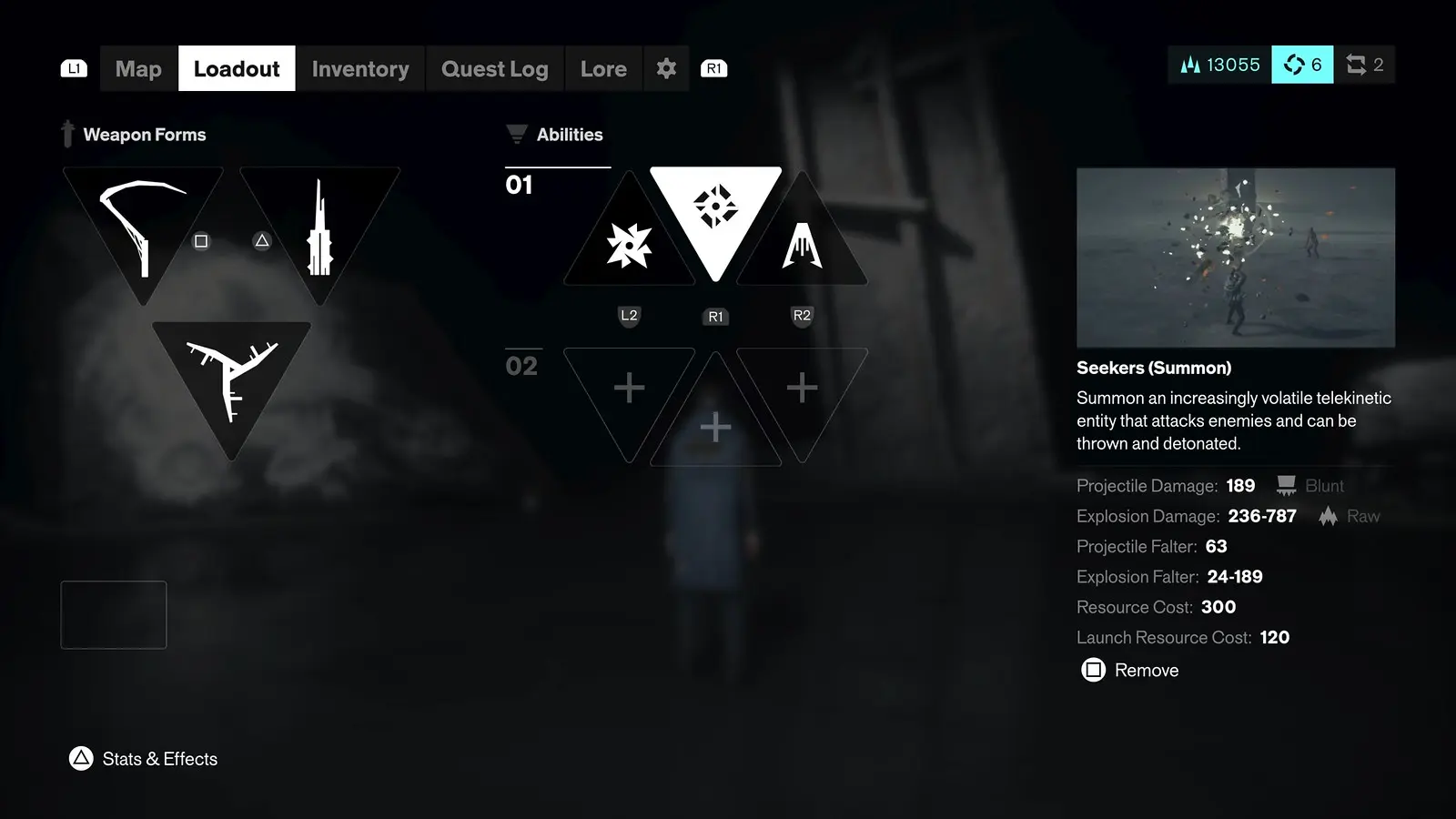 Combat Ability selection shown in CONTROL Resonant