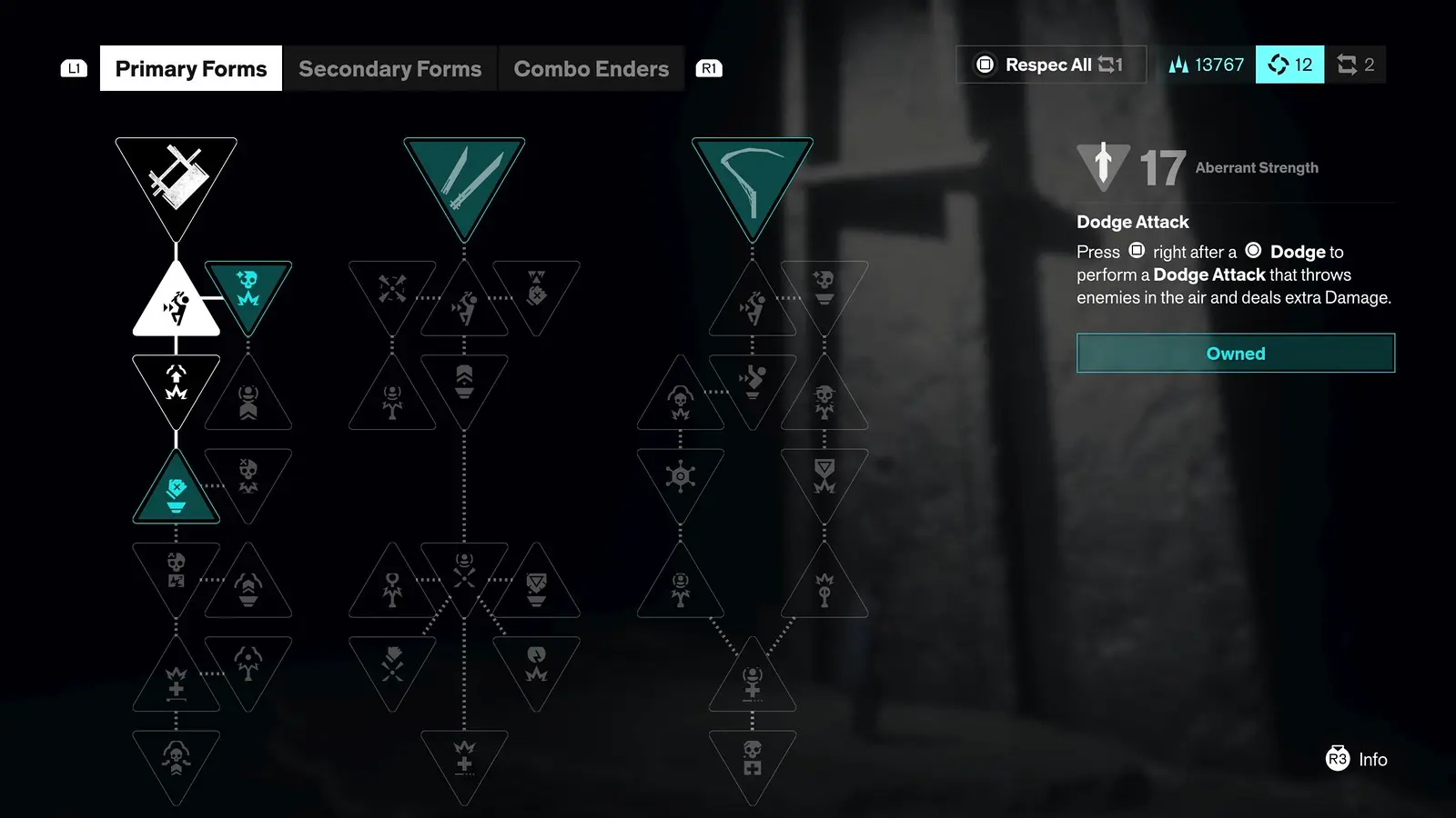 CONTROL Resonant Talent interface from preview imagery